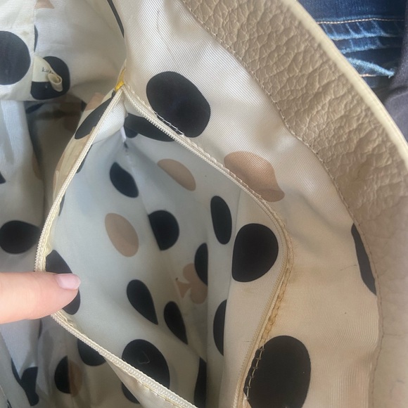 Kate Spade Grove Court Michelle pebbled leather tan yellow expanding tote bag - Picture 10 of 16